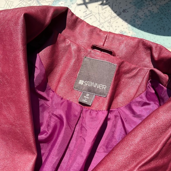 SPANNER Pink Leather Jacket - Picture 3 of 5